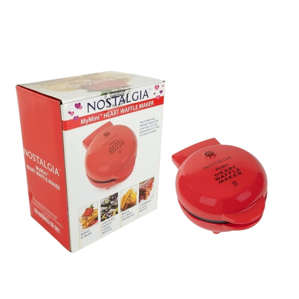 Nostalgia My Mini Personal Electric Heart Waffle Maker